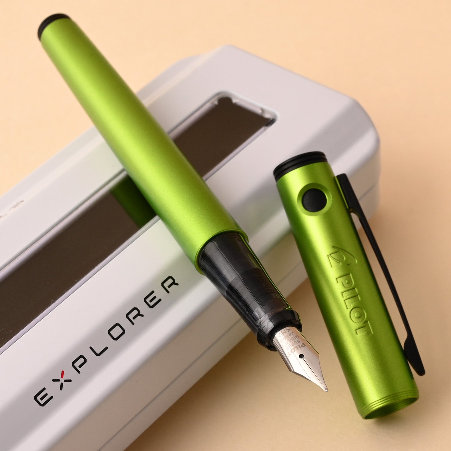 Pilot | EXPLORER SERIES | Stainless Steel | Fountain Pen | Metallic Lime Green | Medium