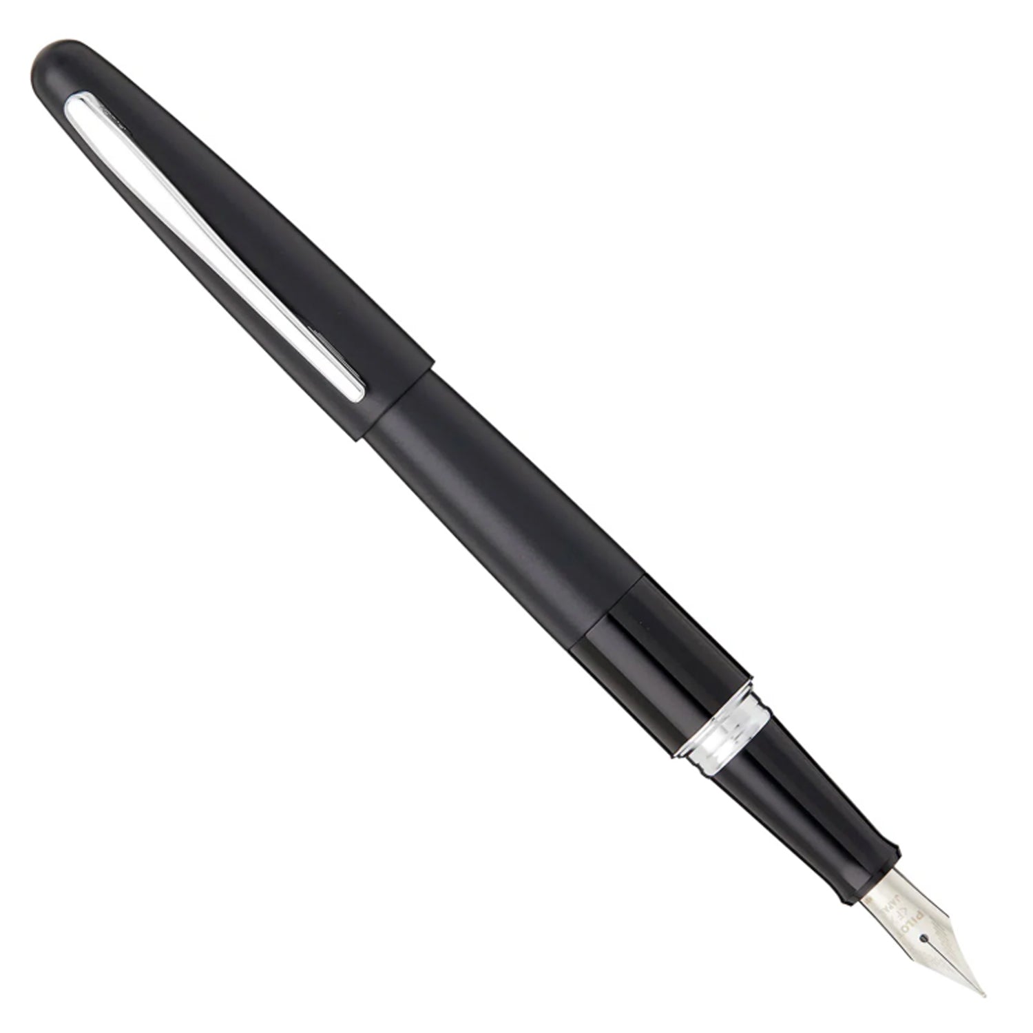 Pilot | MR | Stainless Steel | Fountain Pen | Black & Plain | Broad