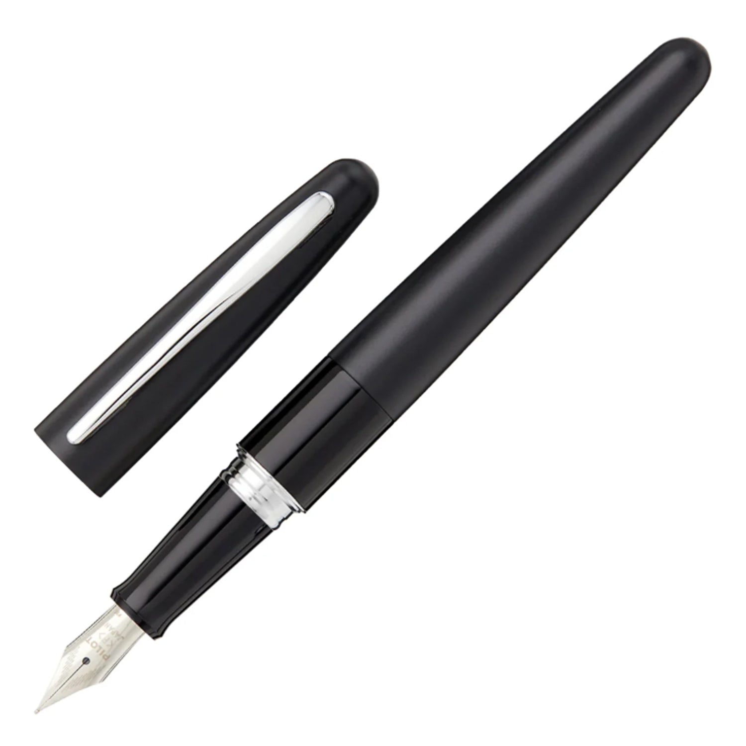 Pilot | MR | Stainless Steel | Fountain Pen | Black & Plain | Broad