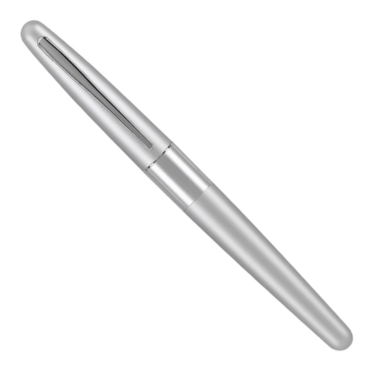 Pilot | MR | Stainless Steel | Fountain Pen | Silver & Plain | Broad