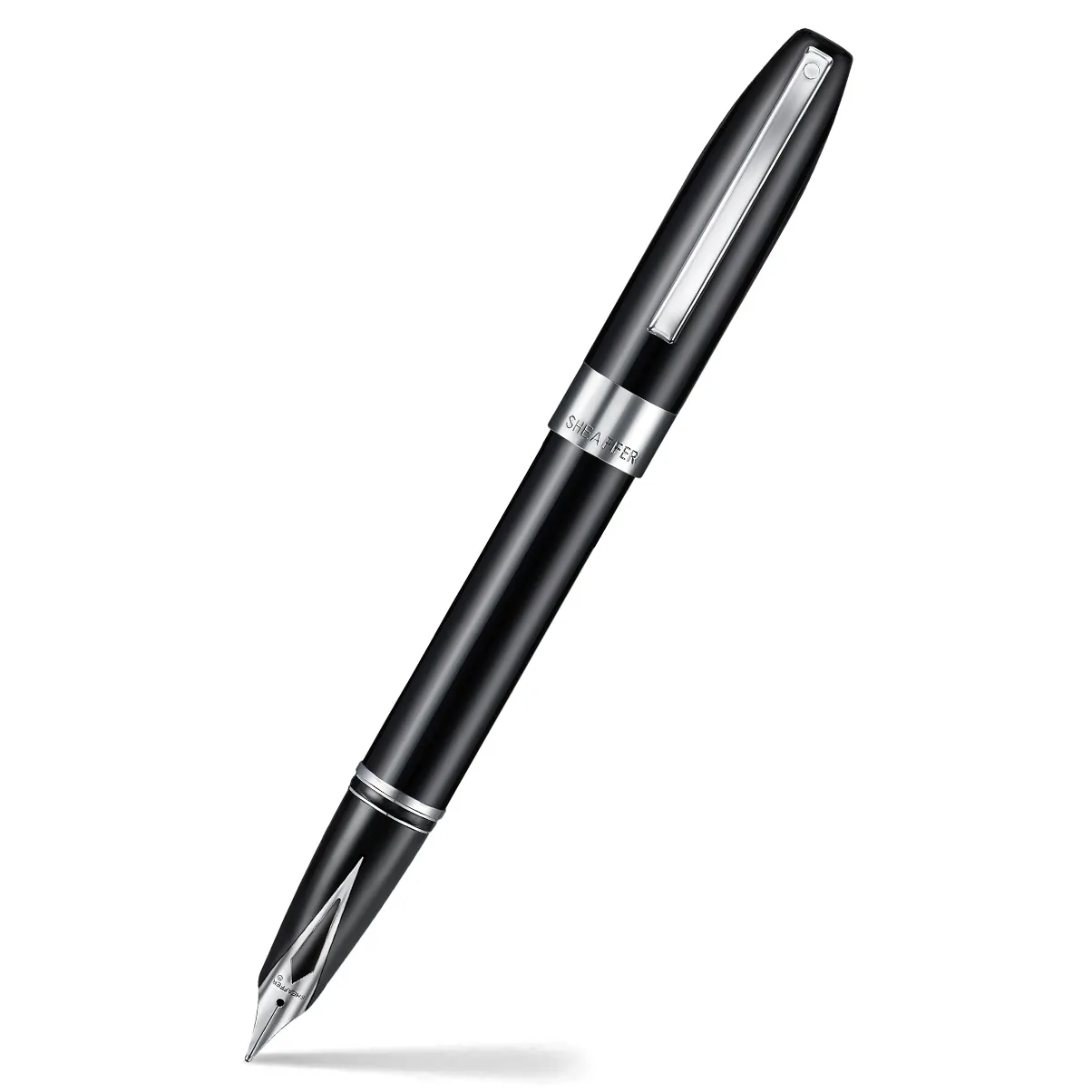 Sheaffer Legacy 9064 Glossy Black Inlaid Nib Fountain Pen (Medium) With Chrome-Plated Trims