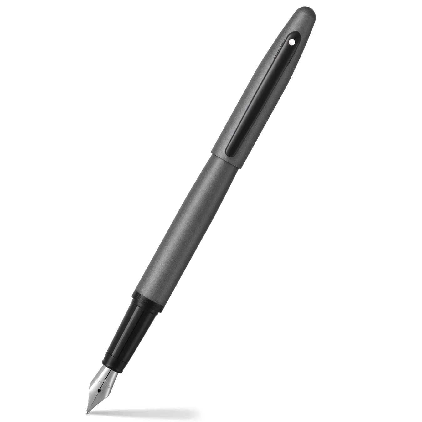 Sheaffer VFM Matte Gun Metal Gray Lacquer Fountain Pen with black trim