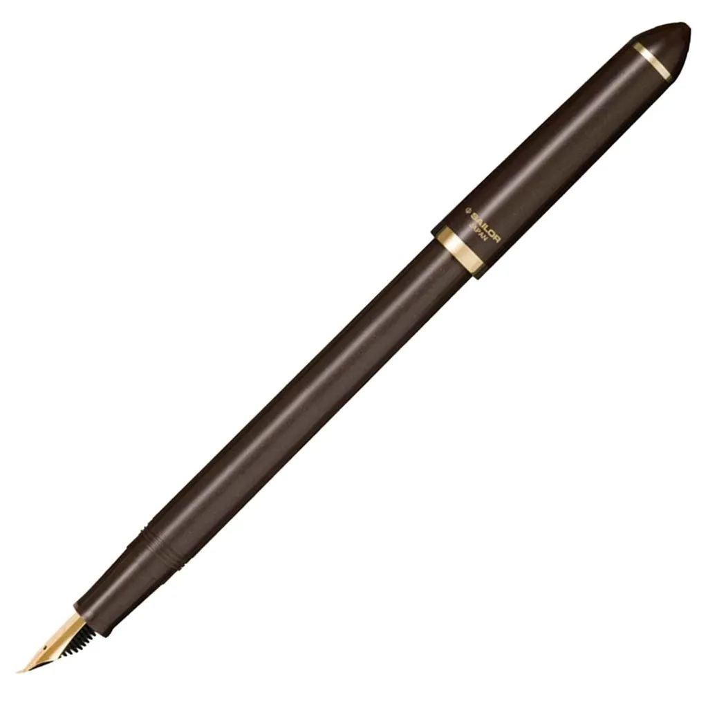 Sailor Fude de Mannen Brown GT Fountain Pen 12-0150-080