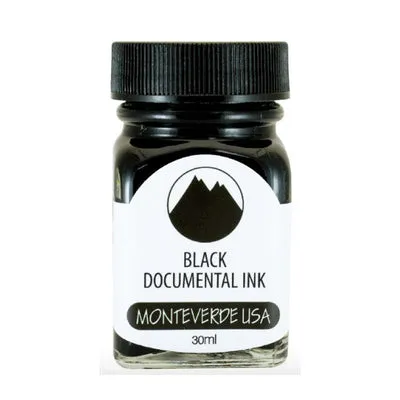 Monteverde Permanent Documental Ink Bottle, Black - 30ml