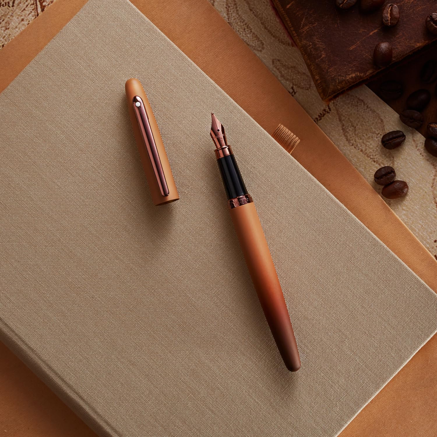 Sheaffer VFM 9428 Fountain Pen | Coffee Edition Matt Brown with Regal Brown PVD Trims | Medium Nib