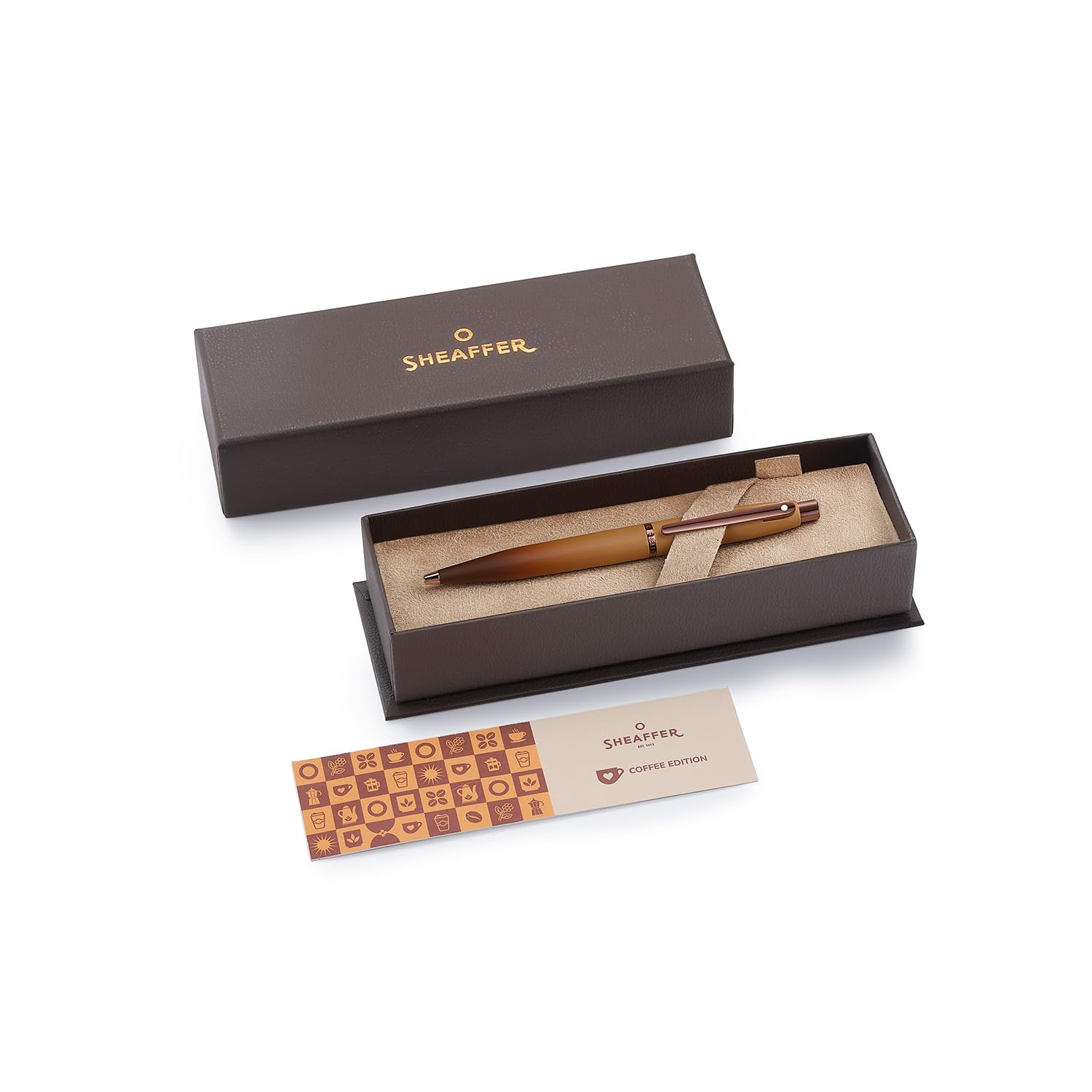 Sheaffer VFM 9428 Coffee Edition Matt Brown Ballpoint Pen with Regal Brown PVD Trims Premium Ball Pen