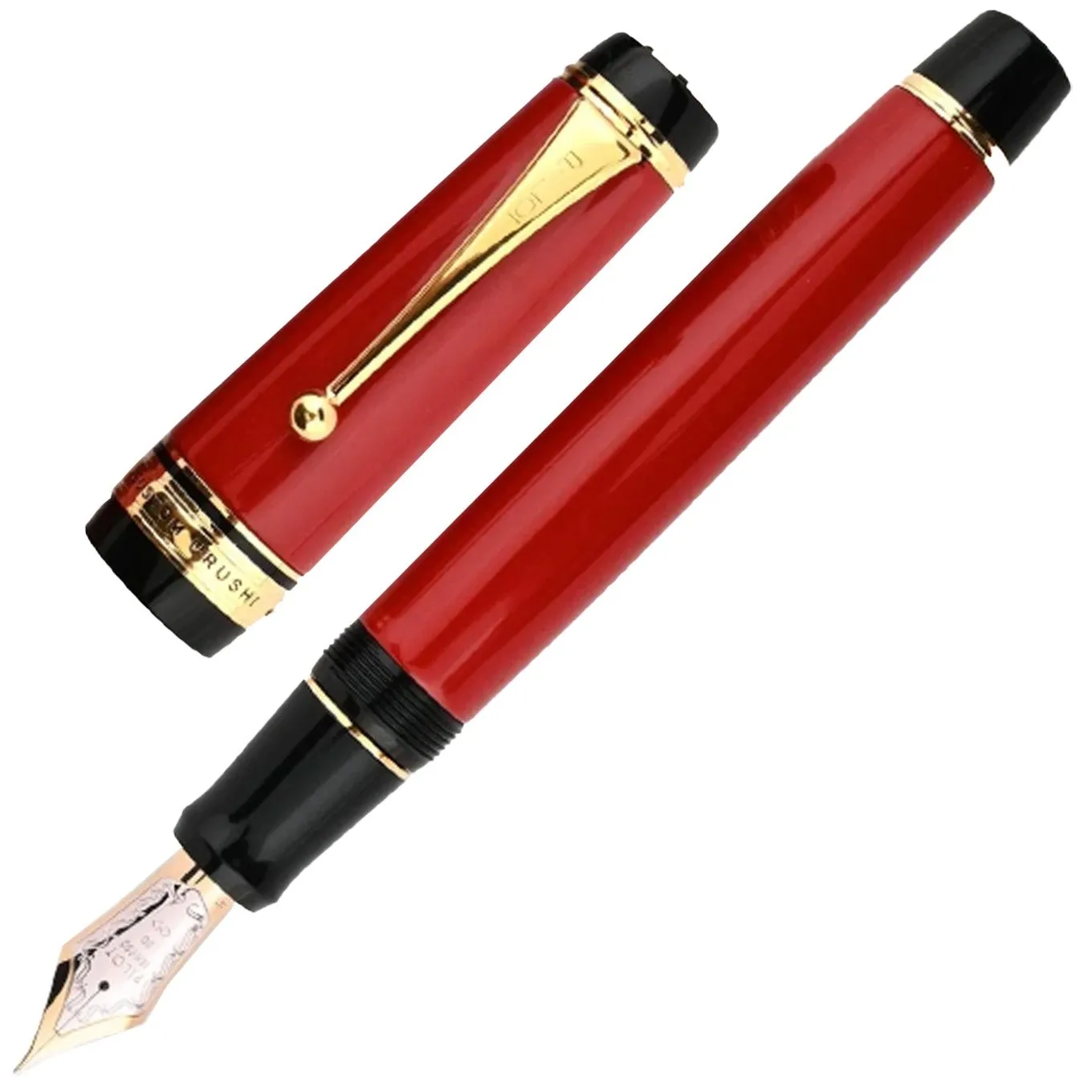 Pilot Custom Urushi Fountain Pen – Vermilion Red | 18K Gold Nib with Rhodium Plating | Fine Medium