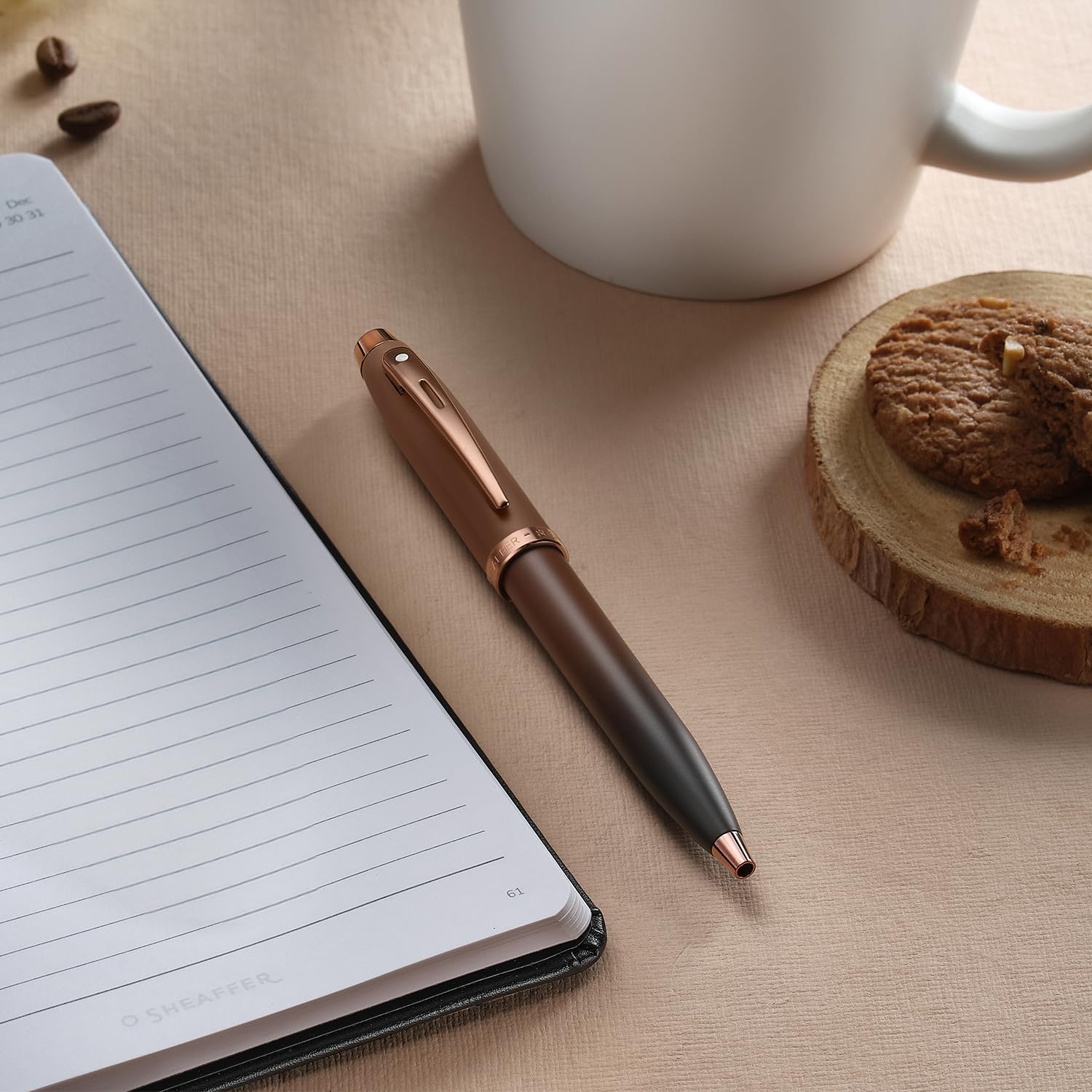Sheaffer Gift 100 9374 Coffee Edition Matt Brown with Regal Brown PVD Trims Ballpoint Pen
