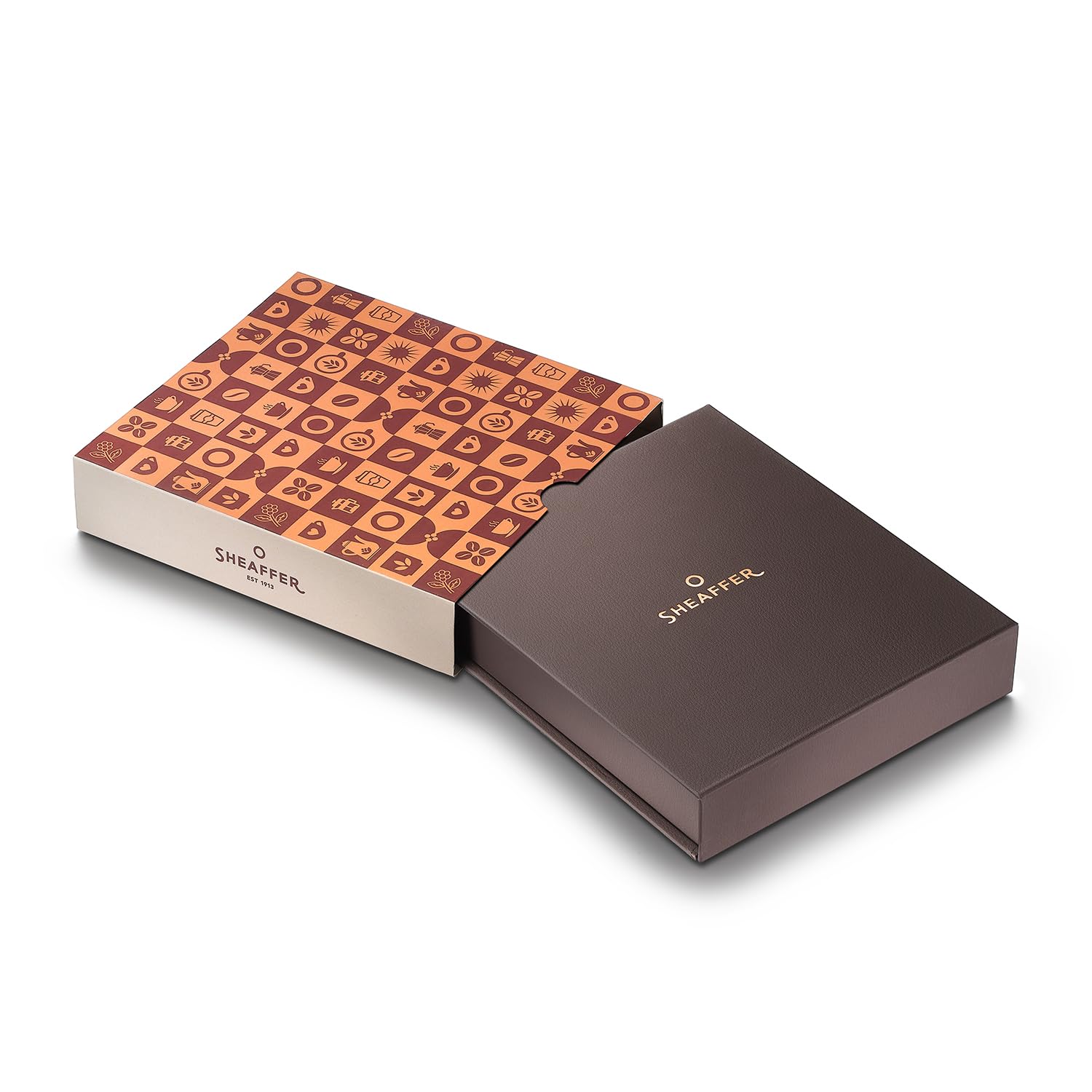 Sheaffer Gift Set VFM 9428 Coffee Edition Ballpoint Pen with Regal Brown PVD Trims and Credit Card Holder - Matt Brown