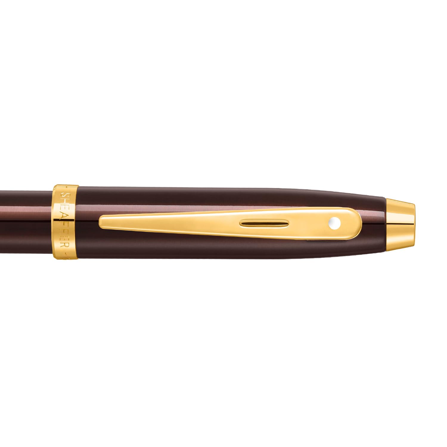 Sheaffer Gift 100 9370 Ballpoint Pen Glossy Coffee Brown with PVD Gold Tone Trim | Coffee Brown Ball Pen