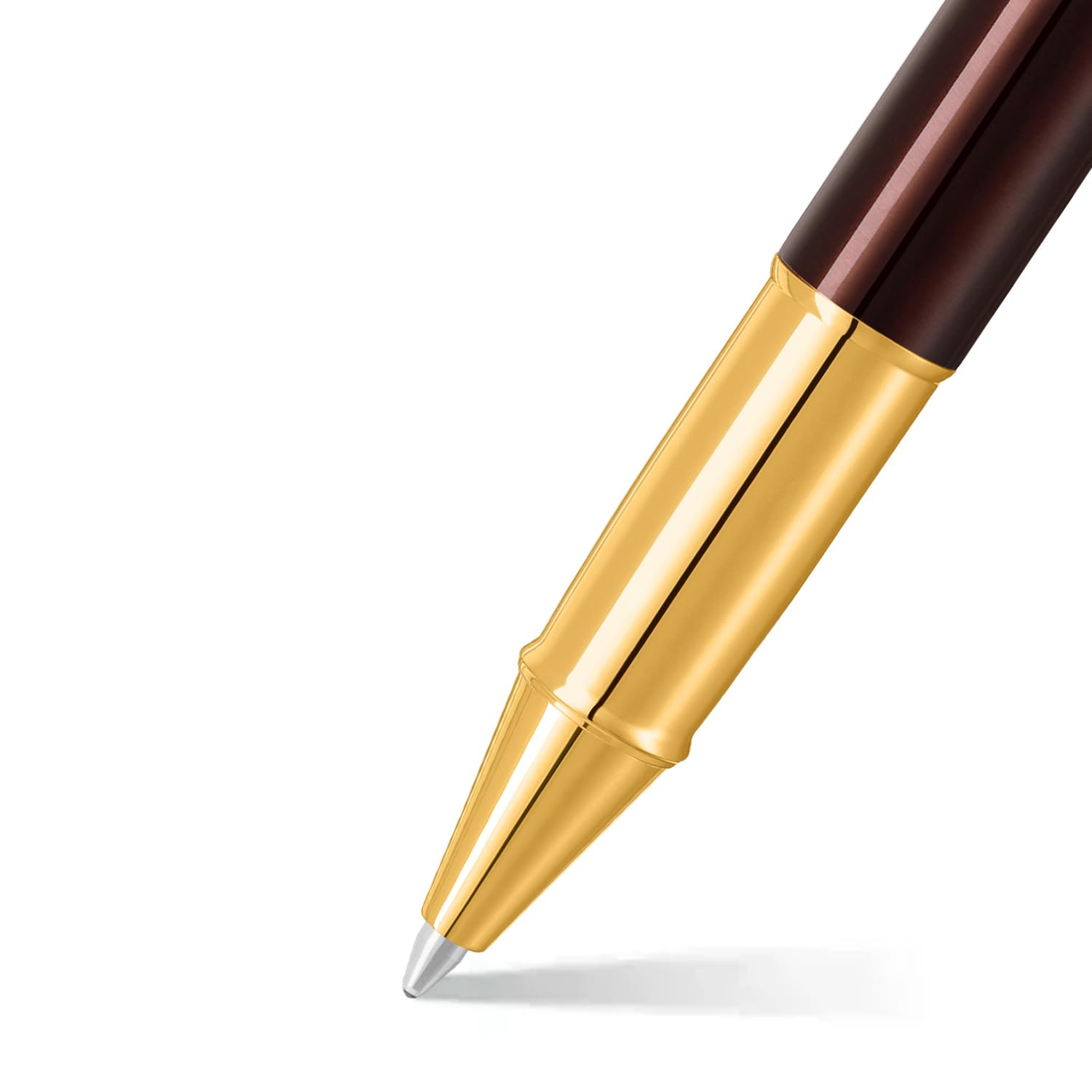 Sheaffer 100 9370 Rollerball Pen Glossy Coffee Brown With PVD Gold Tone Trim