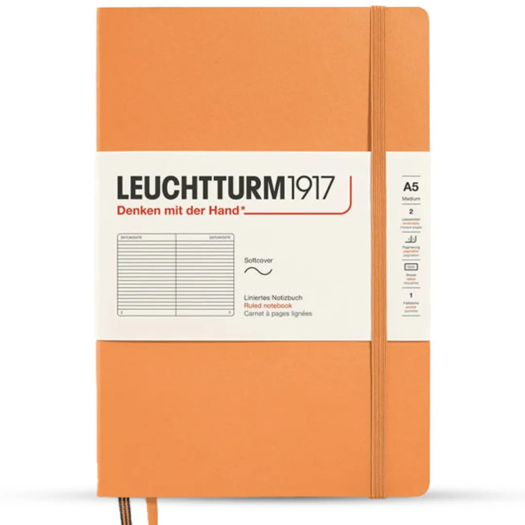 Leuchtturm Softcover A5 Ruled Notebook Orange