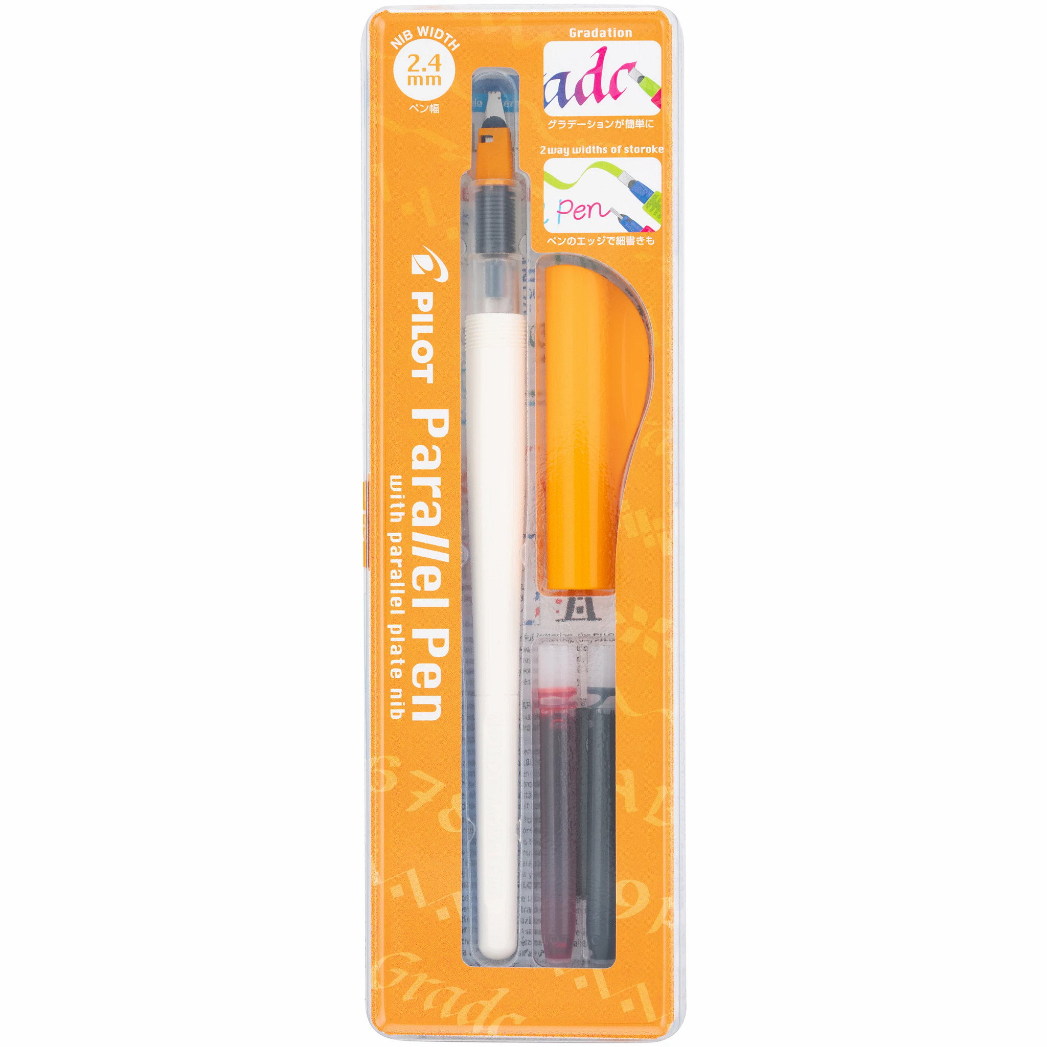PILAT SPARE INK CARTRIDGE FOR PARALLEL PEN 2.4 mm ORANGE