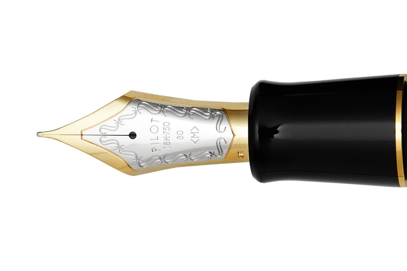 PILOT | CUSTOM URUSHI | 18K gold with rhodium plating Black | fountain pen | Fine Medium