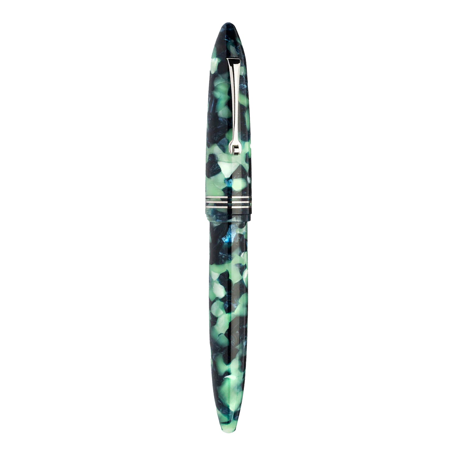 Leonardo Furore Fiordo Di Furore Fountain Pen - Green & Black CT Stub 1.1