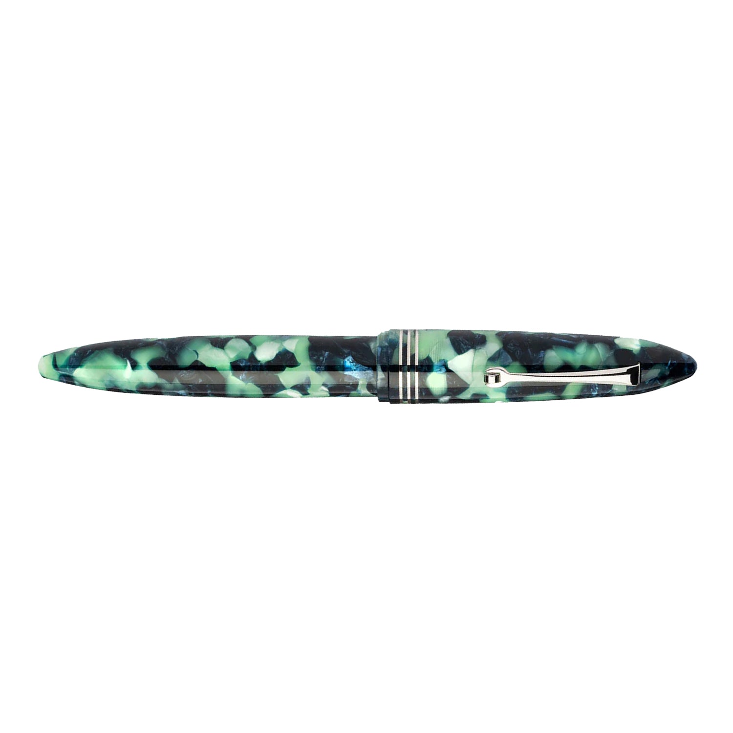Leonardo Furore Fiordo Di Furore Fountain Pen - Green & Black CT Stub 1.1
