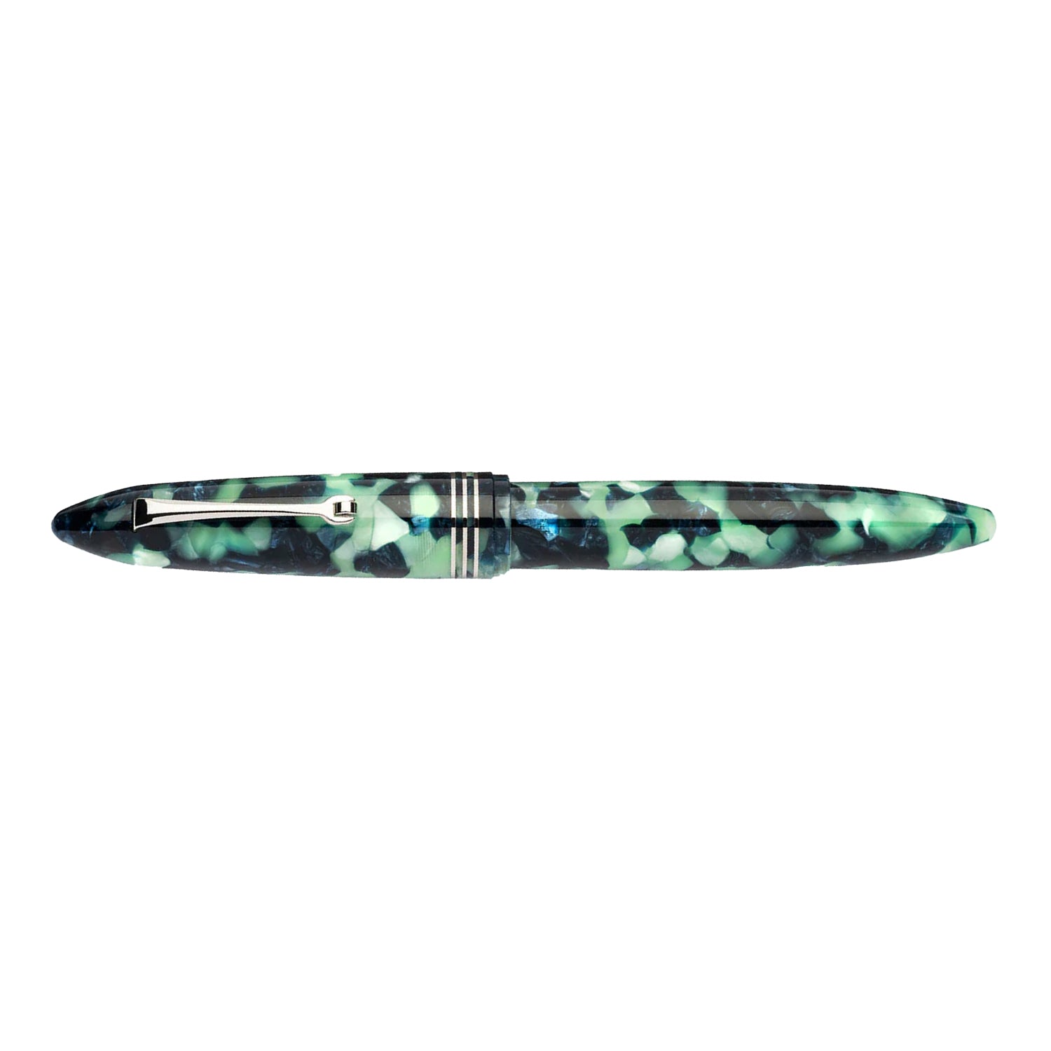 Leonardo Furore Fiordo Di Furore Fountain Pen - Green & Black CT Stub 1.1