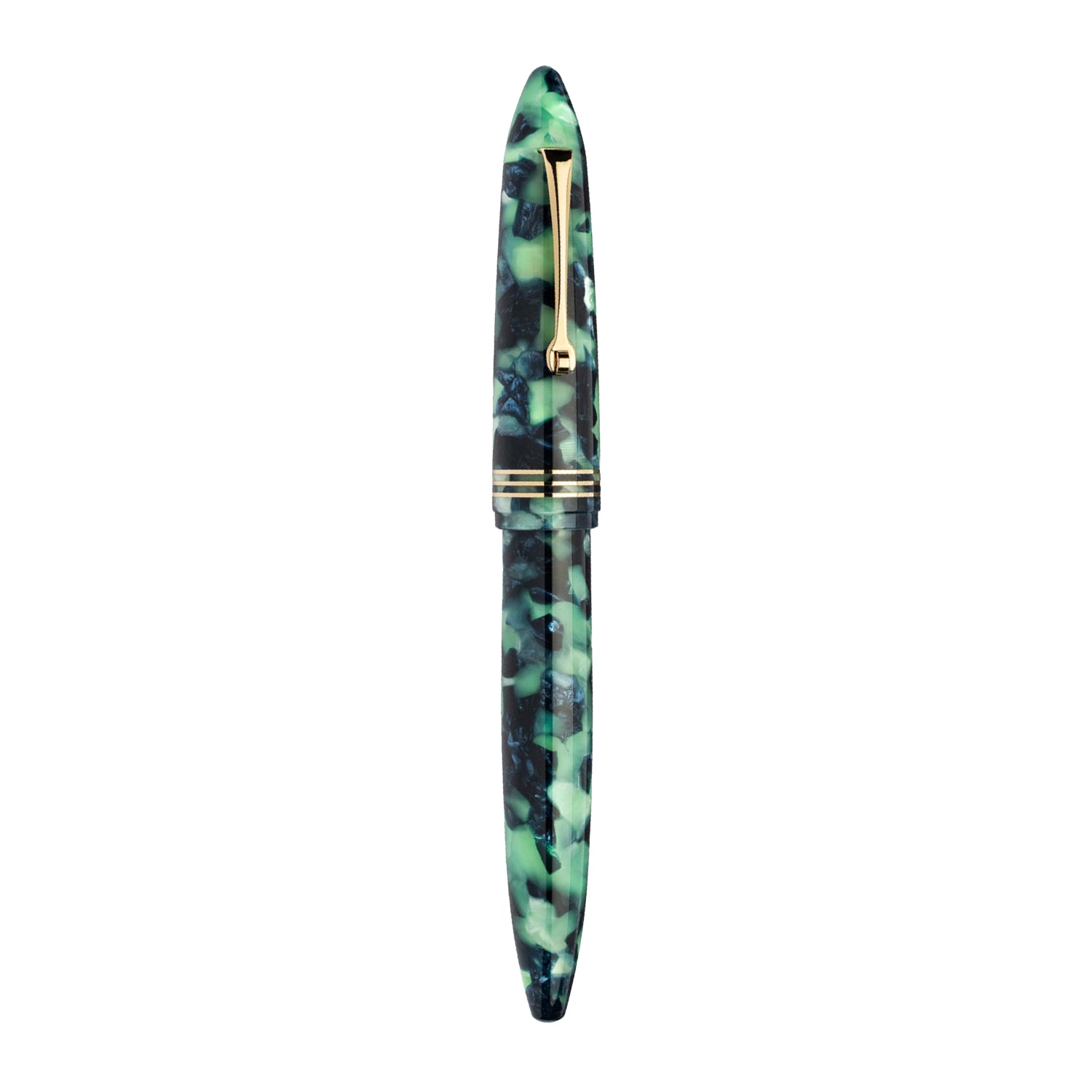 Leonardo Furore Fiordo Di Furore Fountain Pen - Green & Black GT EFF