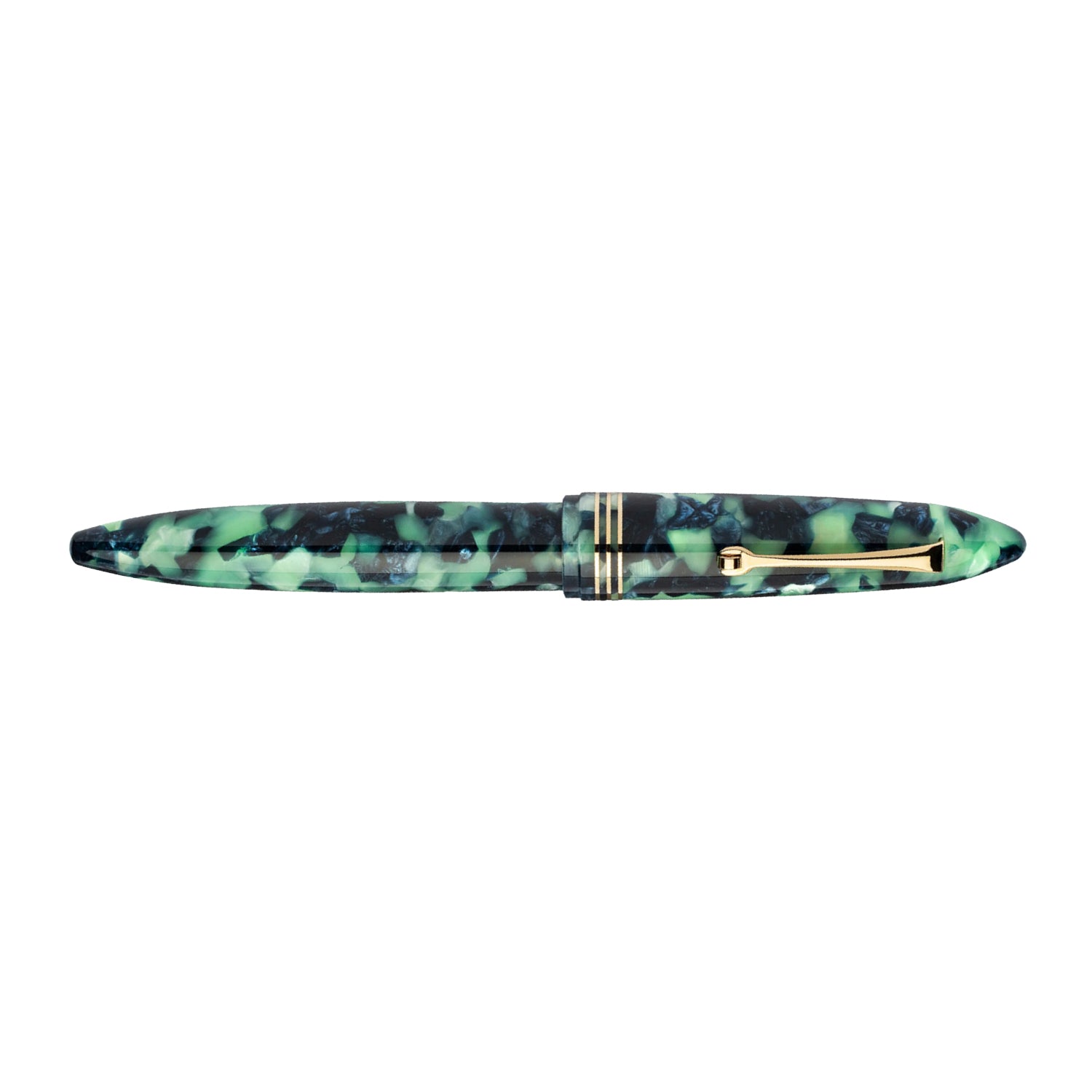 Leonardo Furore Fiordo Di Furore Fountain Pen - Green & Black GT EFF