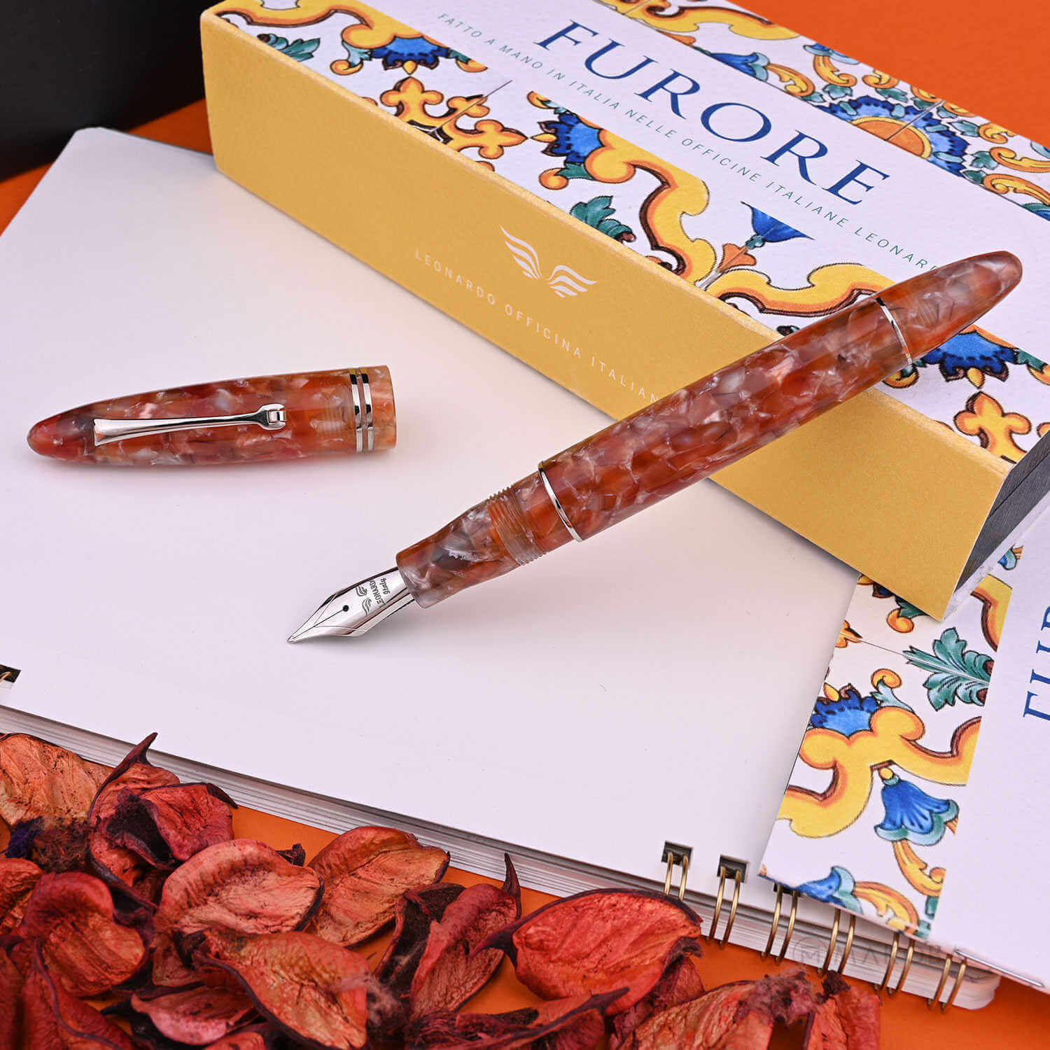 Leonardo Furore Fountain Pen - Zenzero Ginger CT Stub 1.1