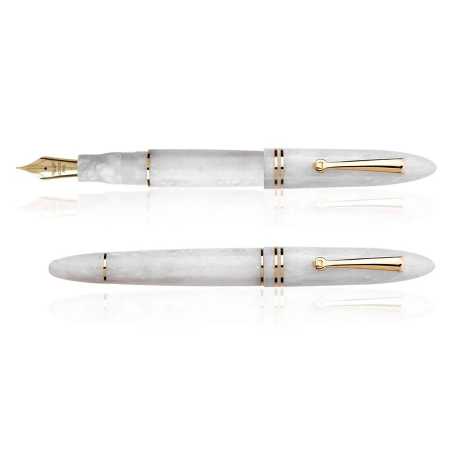 Leonardo Furore Fountain Pen - White Salt GT B