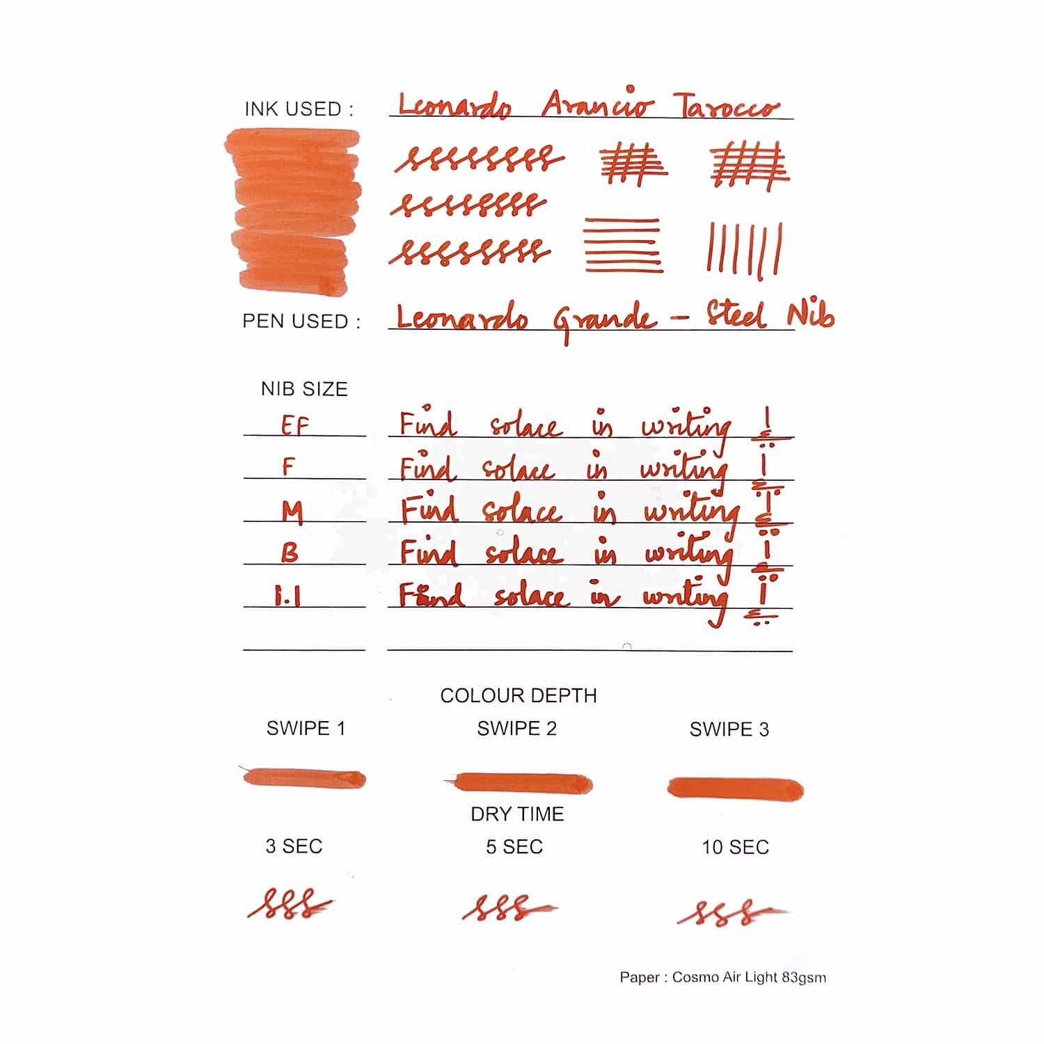 Leonardo Arancio Tarocco Ink Bottle, Orange - 40ml