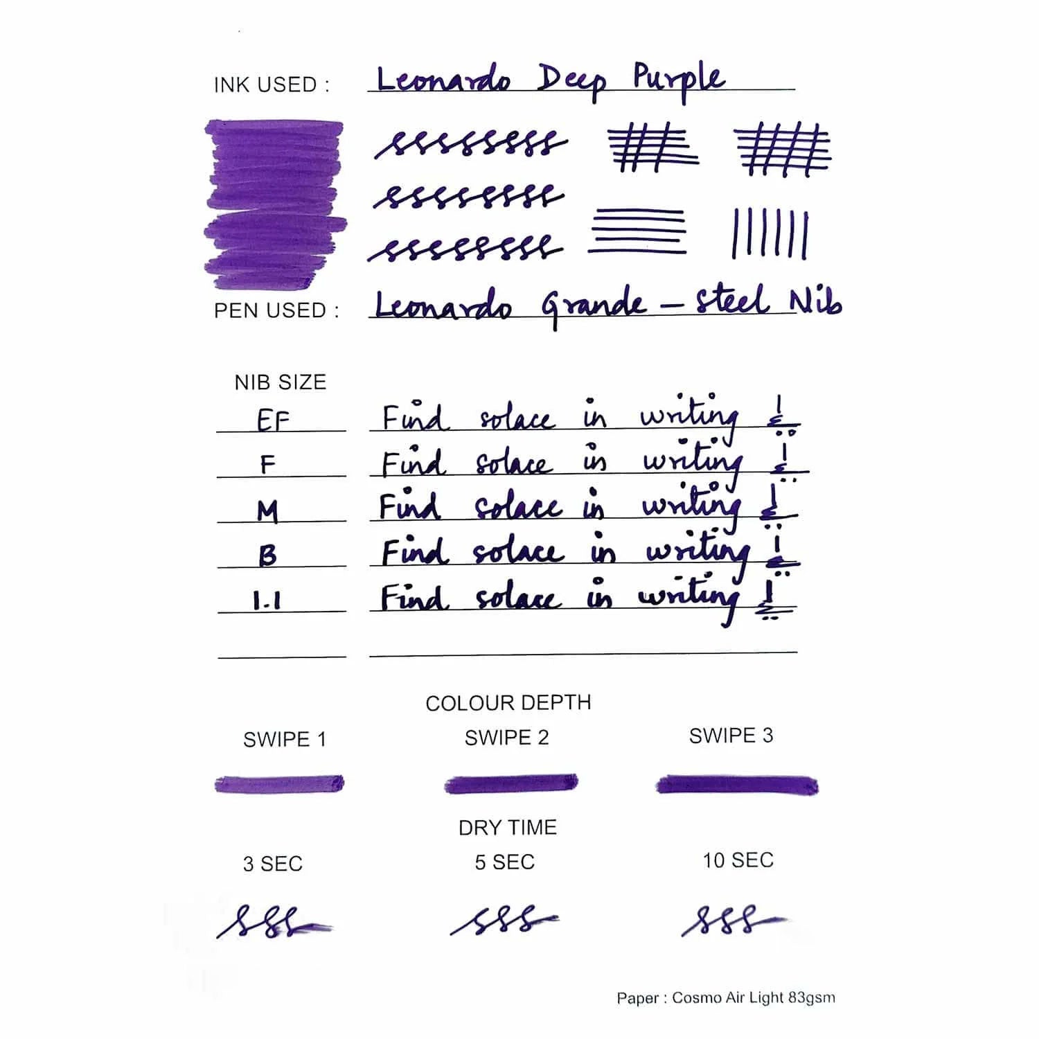 Leonardo Deep Purple Ink Bottle, Purple - 40ml