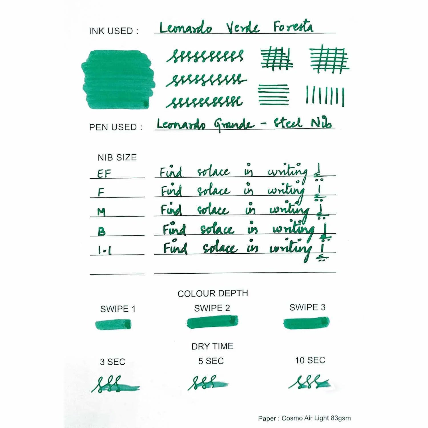 Leonardo Verde Foresta Ink Bottle, Green - 40ml