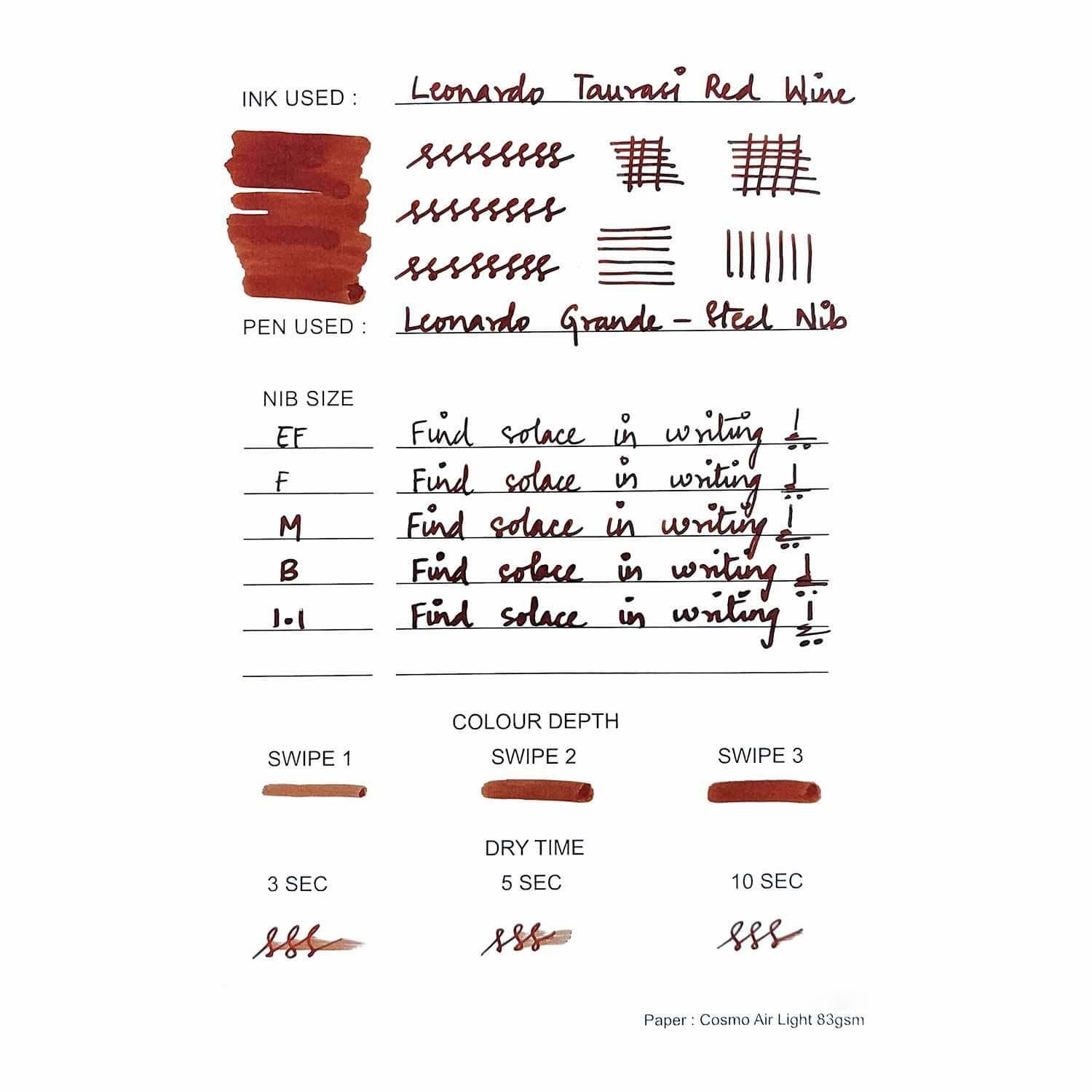 Leonardo Taurasi Red Ink Bottle, Wine - 40ml