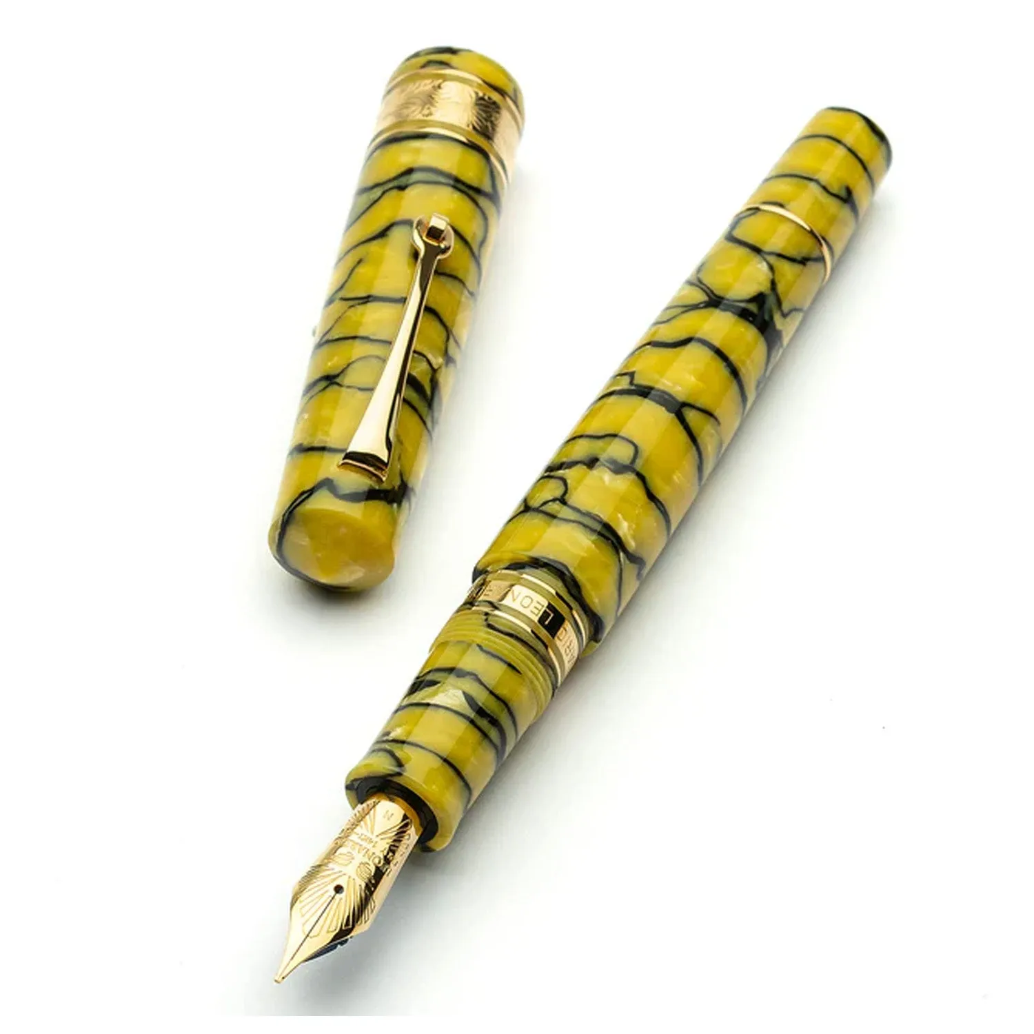 Leonardo Cinquantesimo 50th Anniversary Rediscover Fountain Pen - Black Yellow GT F