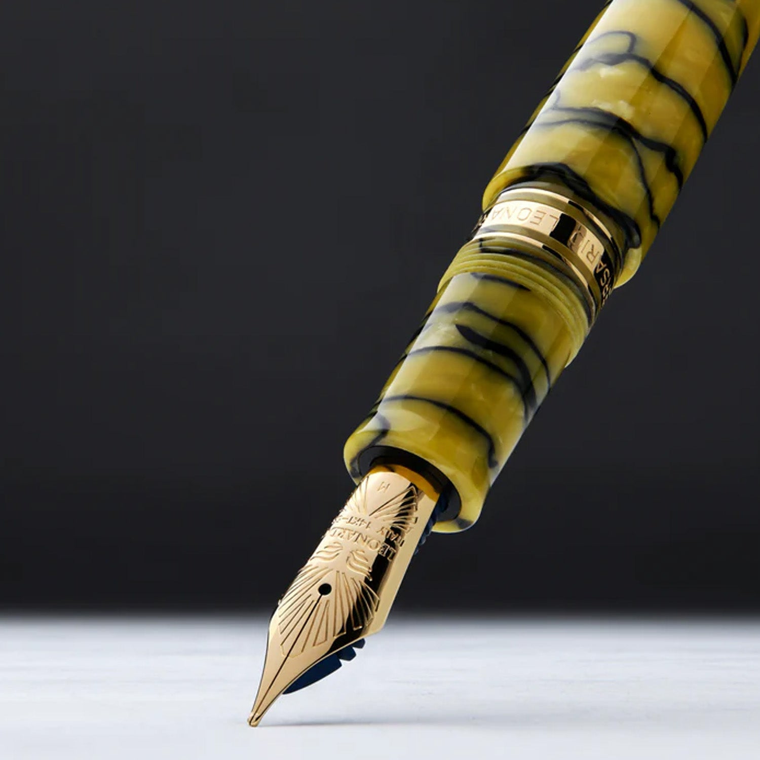 Leonardo Cinquantesimo 50th Anniversary Rediscover Fountain Pen - Black Yellow GT M