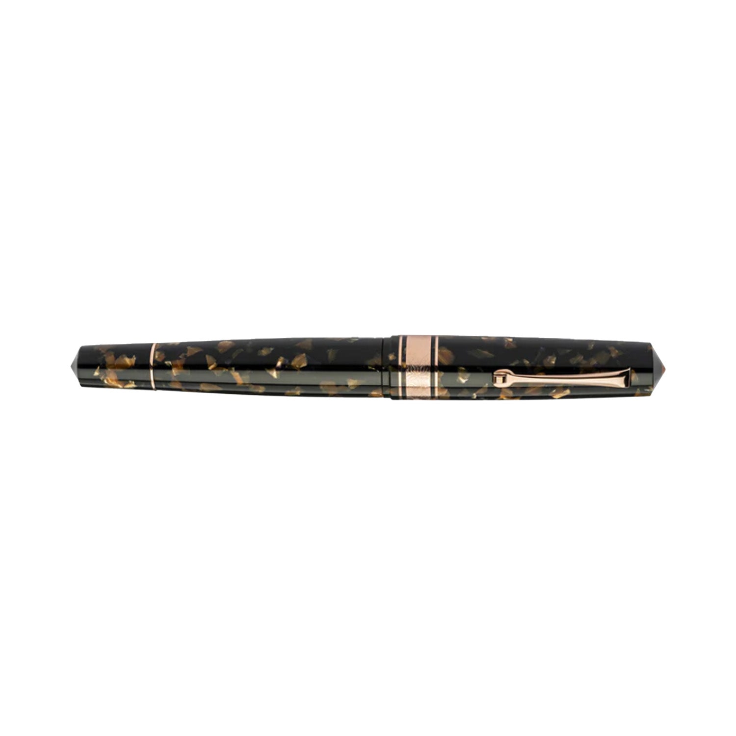 Leonardo Cinquantesimo 50th Anniversary Federico Fountain Pen - Black Amber RGT M