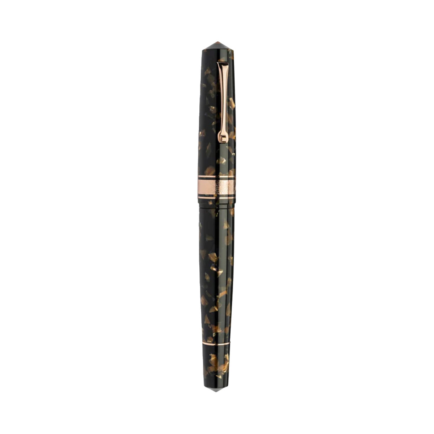 Leonardo Cinquantesimo 50th Anniversary Federico Fountain Pen - Black Amber RGT M