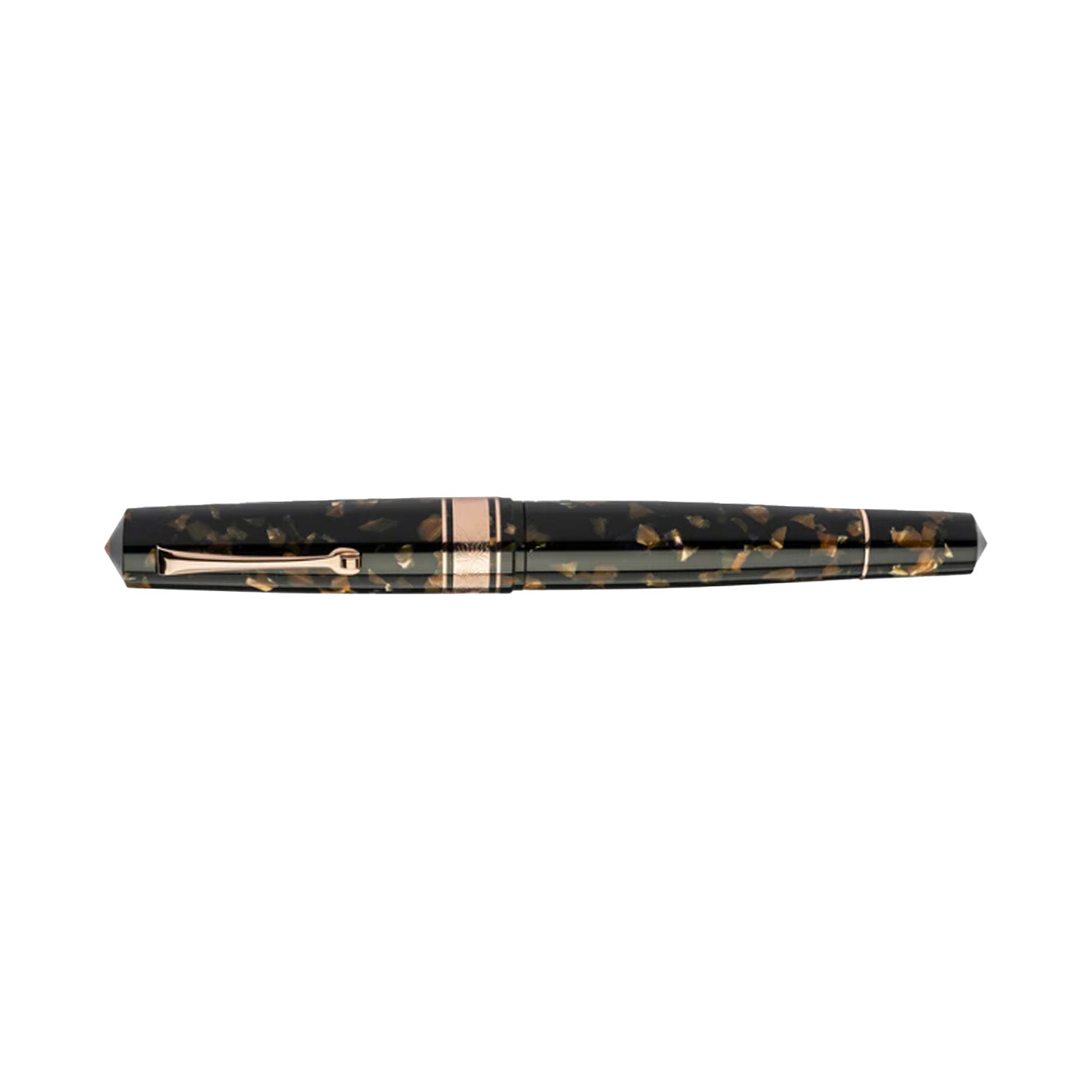 Leonardo Cinquantesimo 50th Anniversary Federico Fountain Pen - Black Amber RGT M