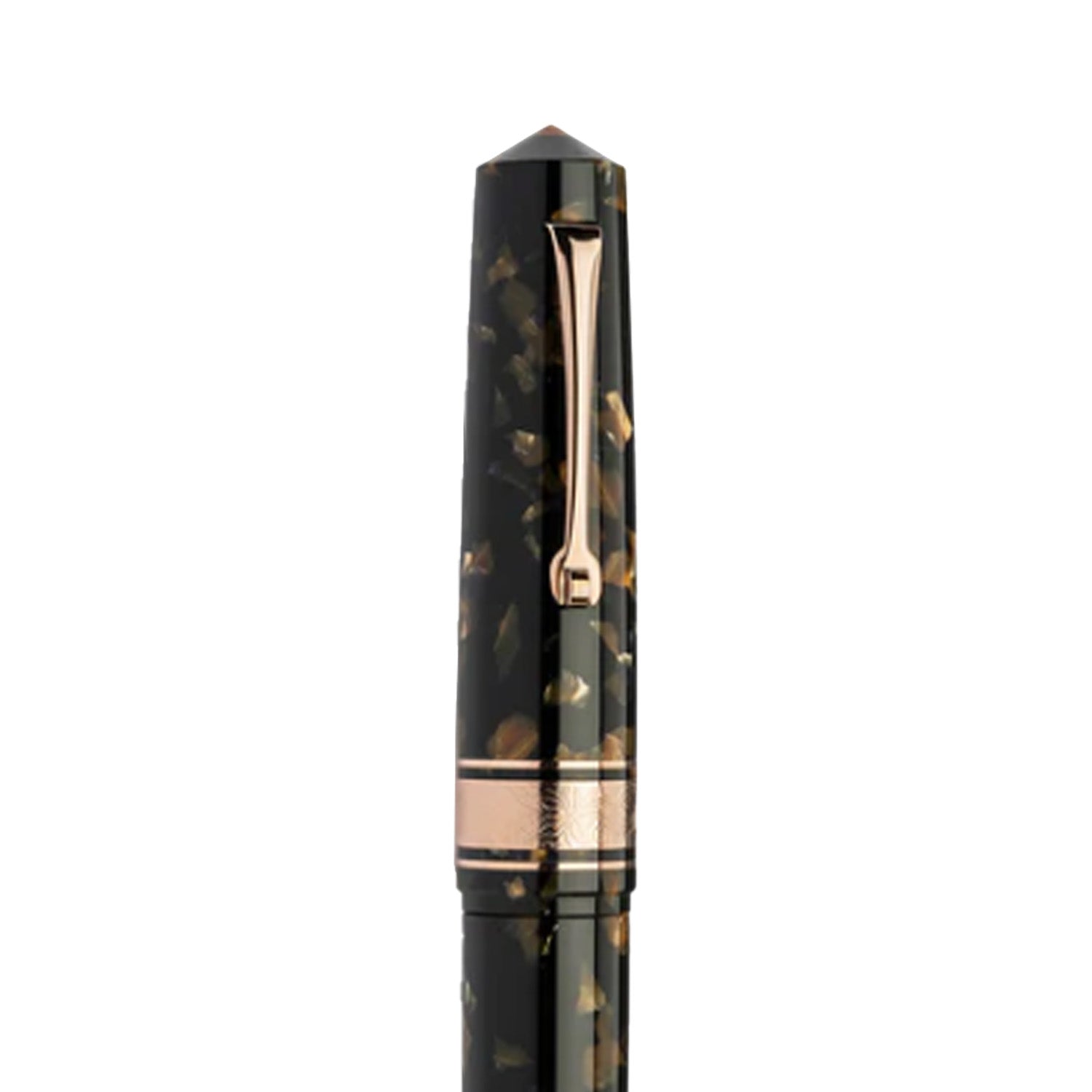 Leonardo Cinquantesimo 50th Anniversary Federico Fountain Pen - Black Amber RGT M