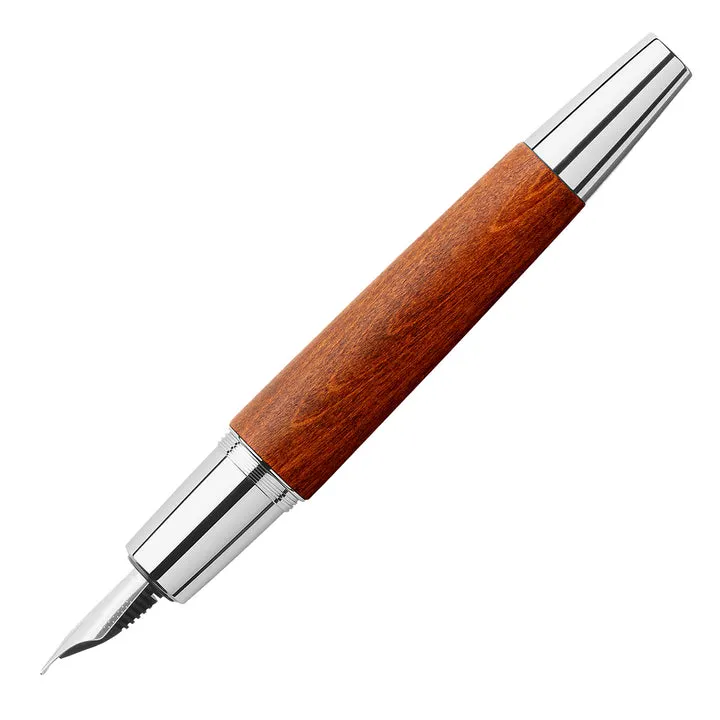 Faber-Castell E-motion Fountain Pen - Pearwood Reddish Brown CT B