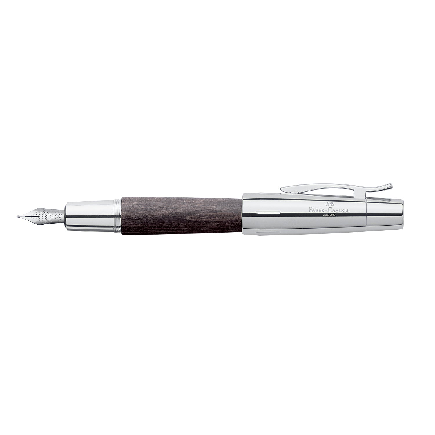 Faber-Castell E-motion Fountain Pen - Pearwood Black CT B