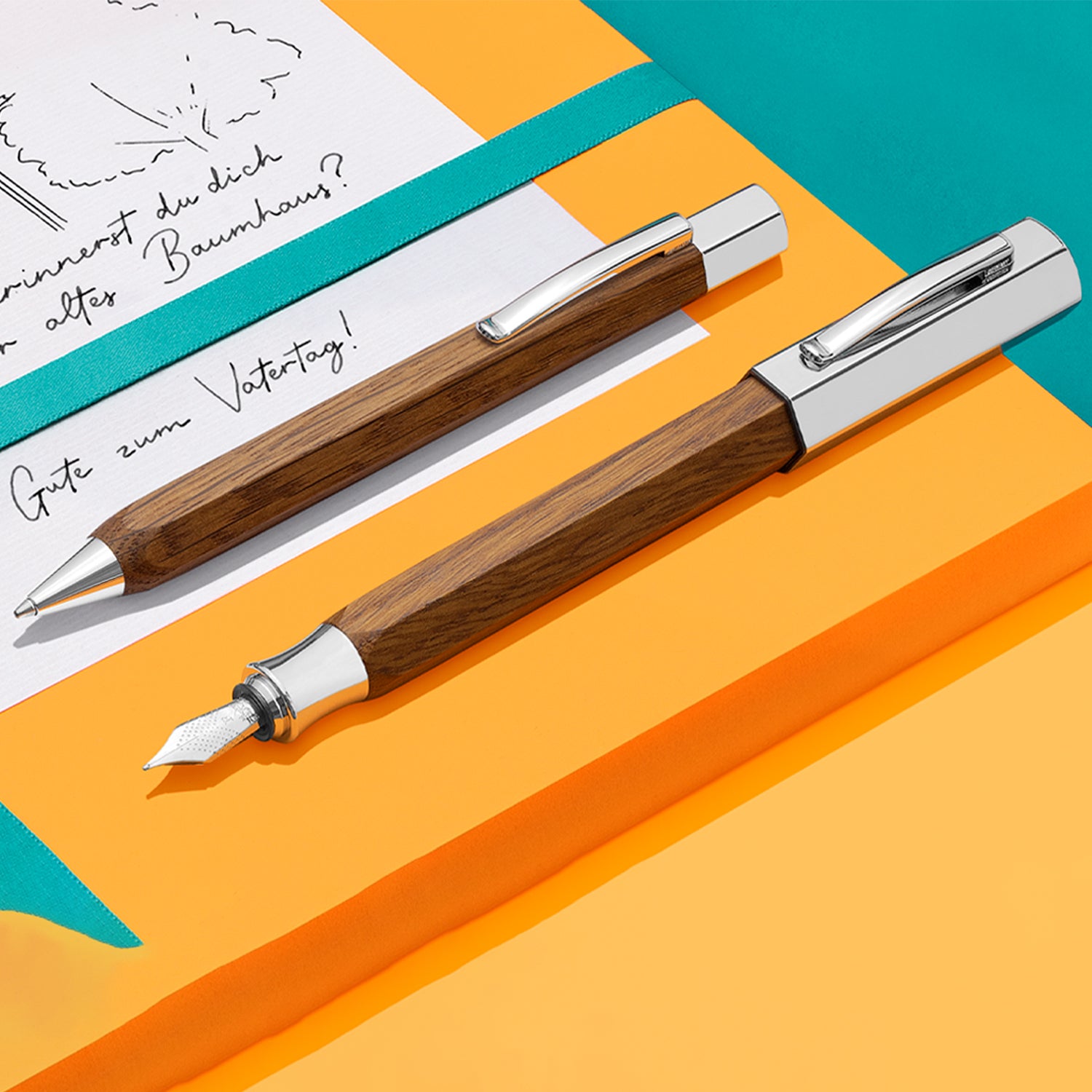 Faber-Castell Ondoro Roller Ball Pen - Smoked Oak CT