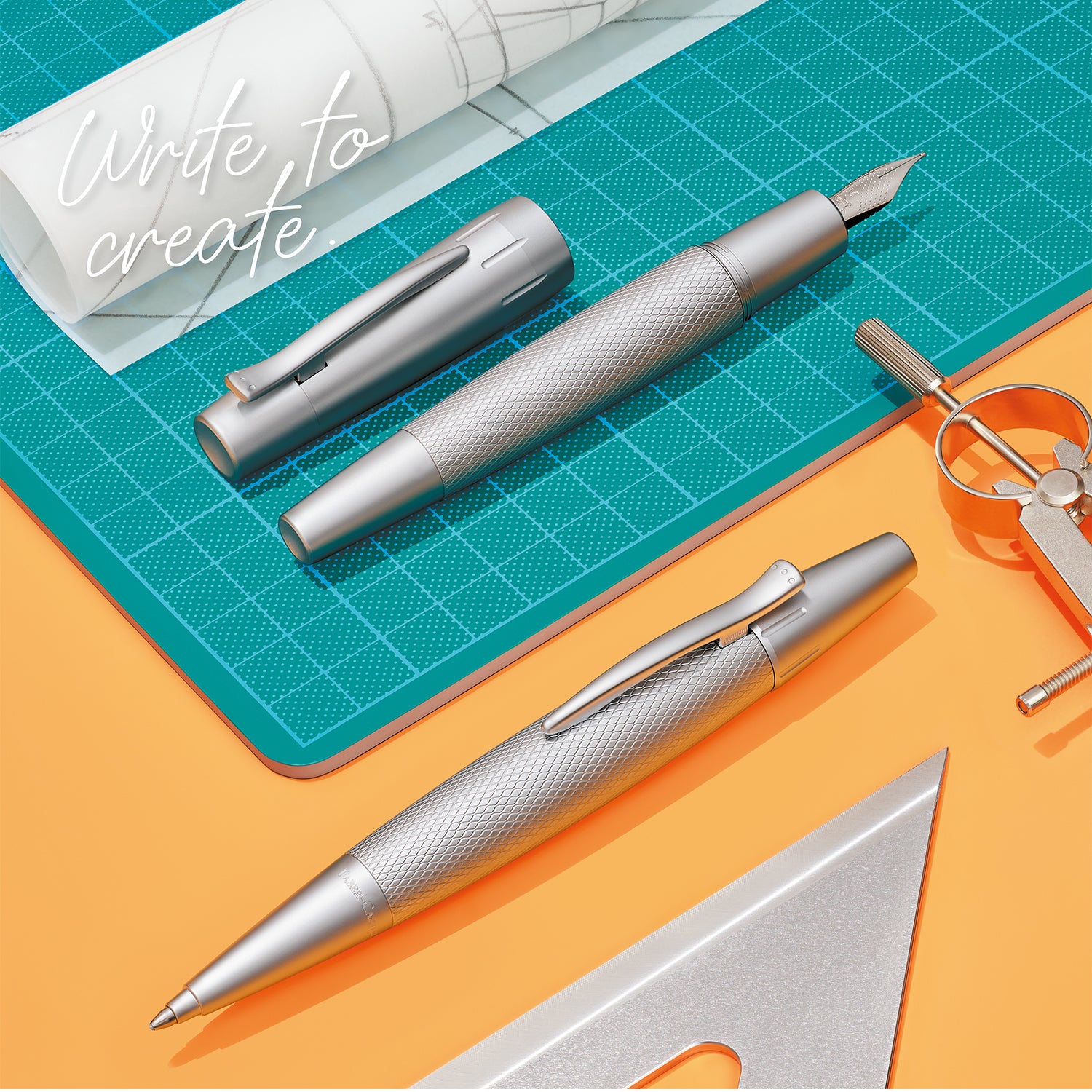Faber-Castell E-motion Roller Ball Pen - Pure Silver CT