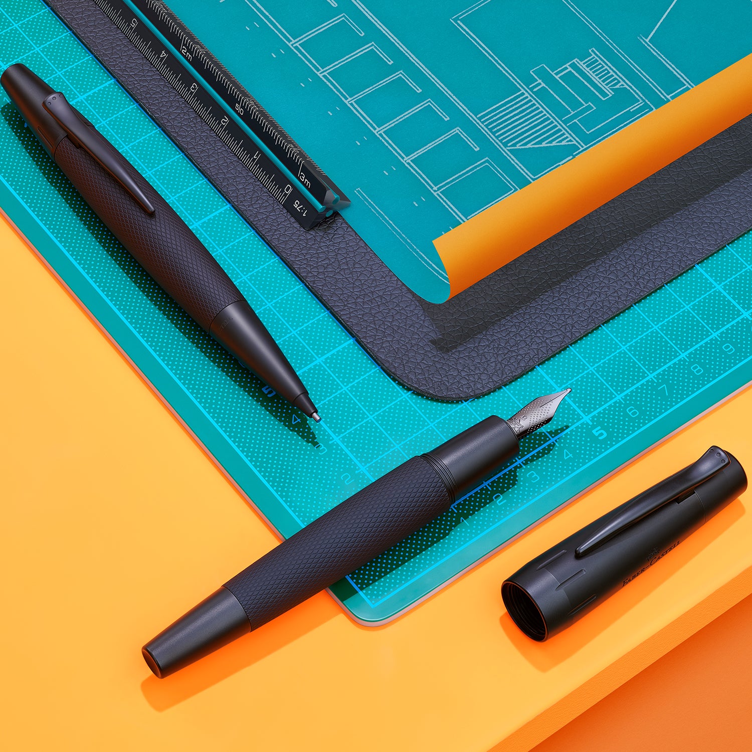 Faber-Castell E-motion Roller Ball Pen - Pure Black BT