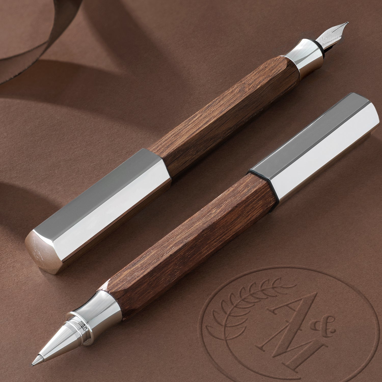 Faber-Castell Ondoro Fountain Pen - Smoked Oak CT M