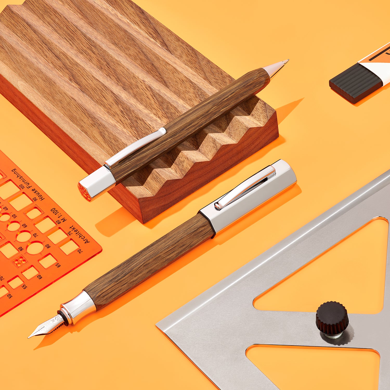Faber-Castell Ondoro Fountain Pen - Smoked Oak CT M