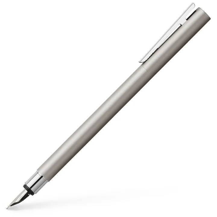 Faber-Castell Neo Slim Fountain Pen - Matte Stainless Steel CT EF