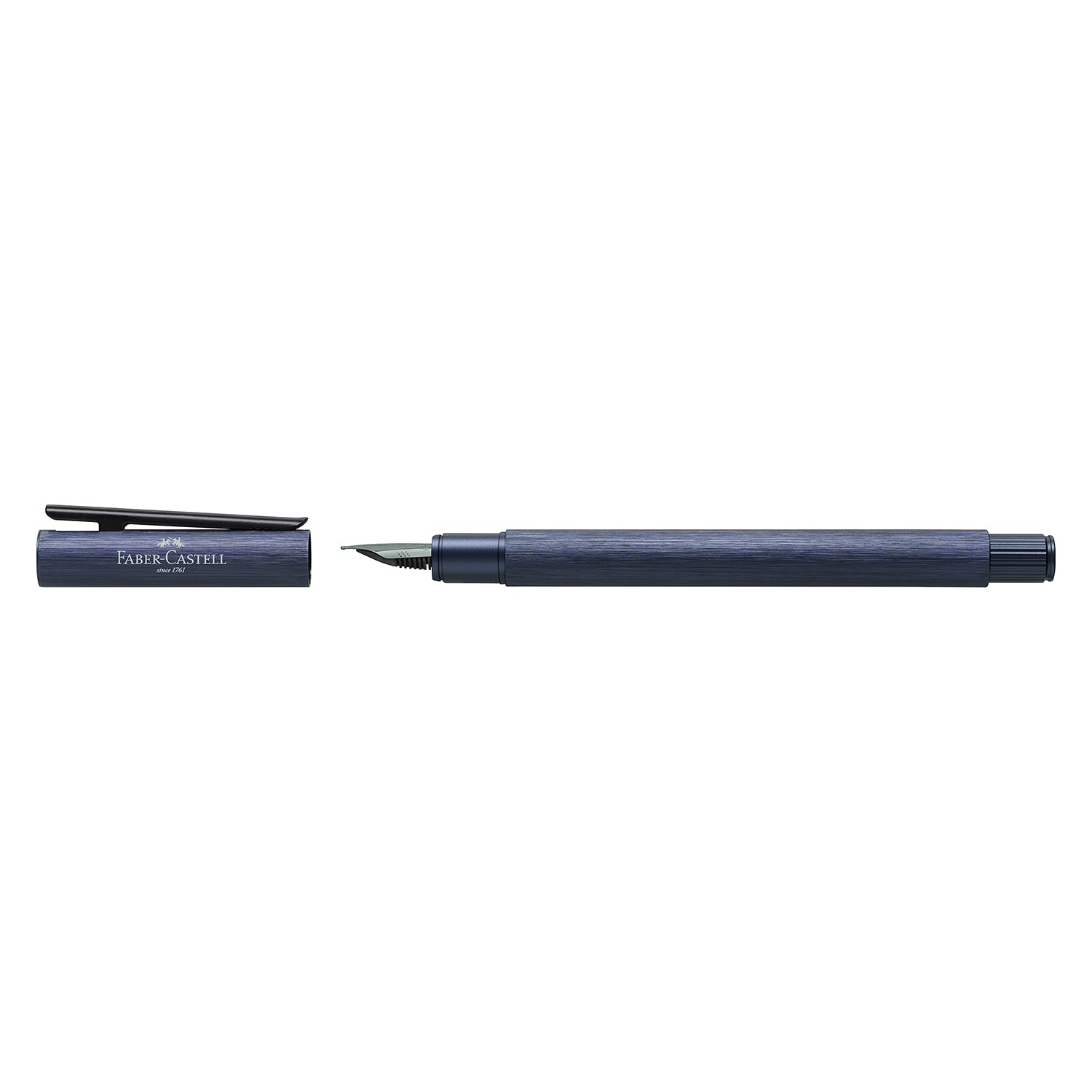 Faber-Castell Neo Slim Fountain Pen - Aluminium Dark Blue BT EF