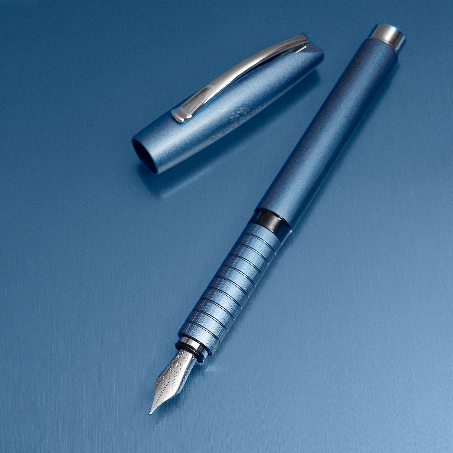 Faber-Castell Essentio Fountain Pen - Aluminium Blue CT EF