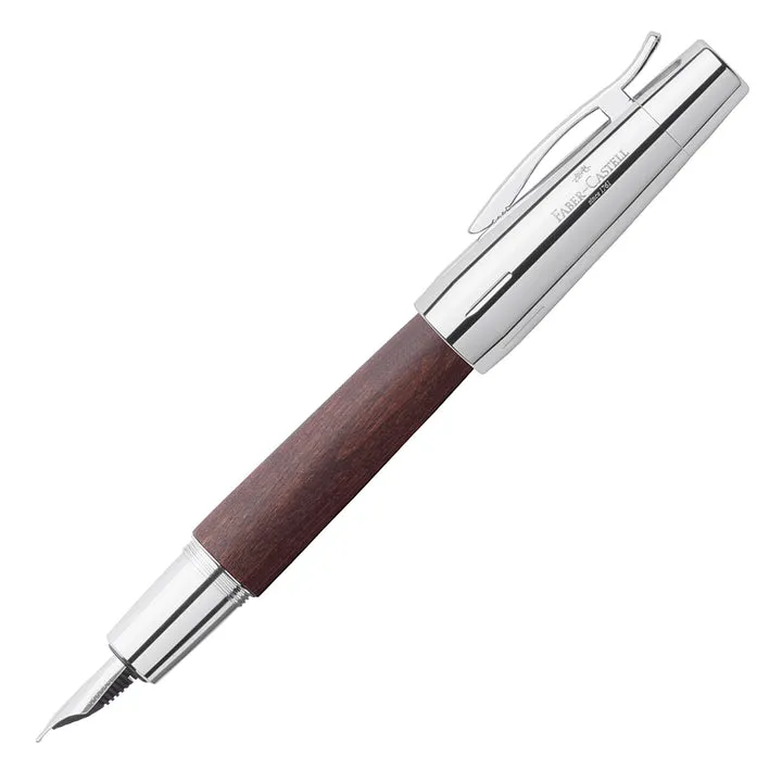 Faber-Castell E-motion Fountain Pen - Pearwood Dark Brown CT M