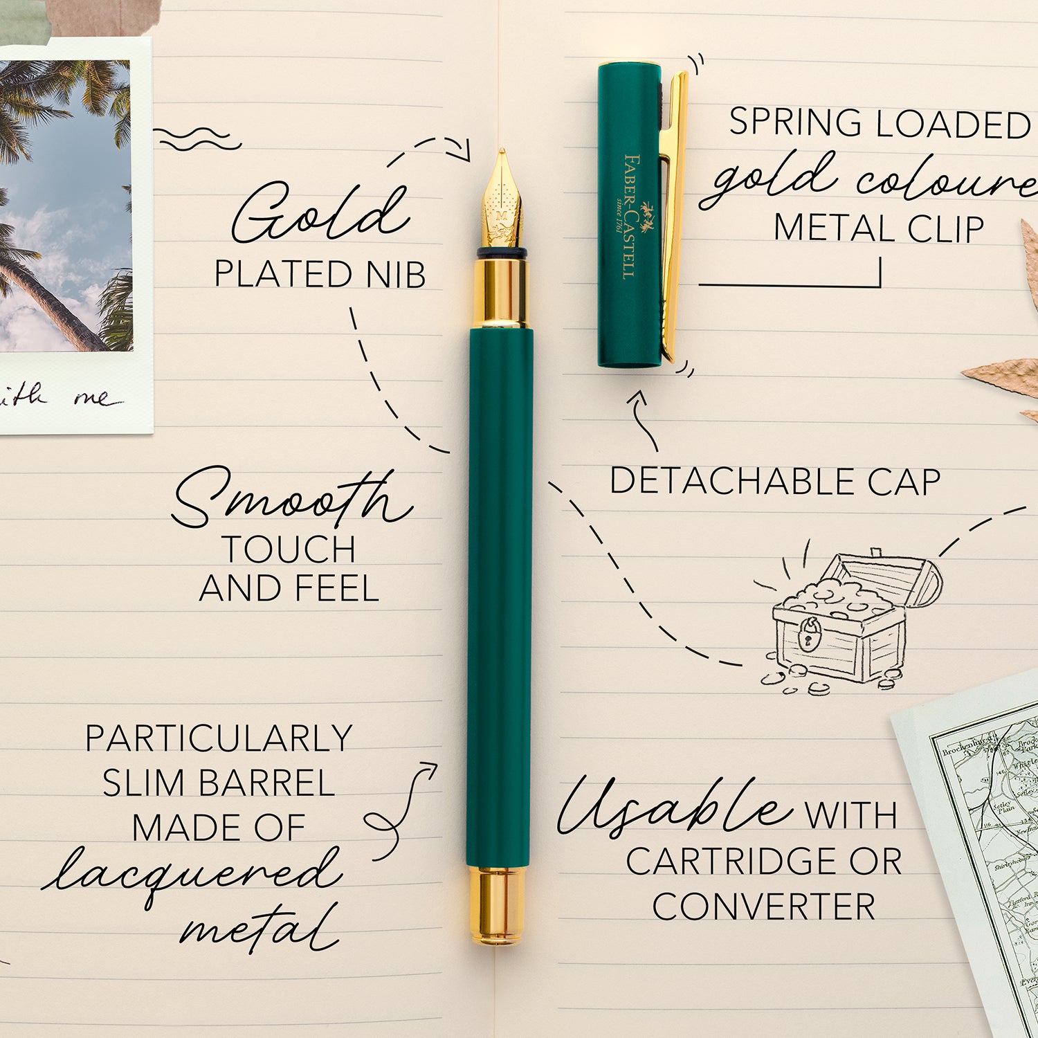 Faber-Castell Neo Slim Fountain Pen - Rainforest GT (Limited Edition) B