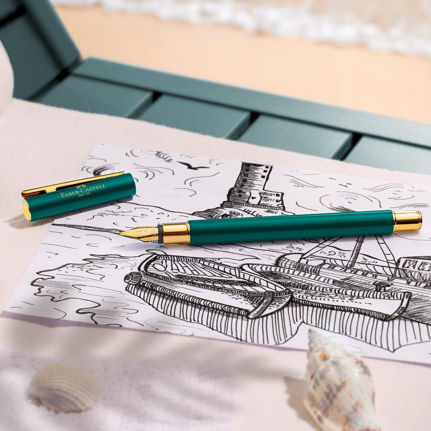 Faber-Castell Neo Slim Fountain Pen - Rainforest GT (Limited Edition) B