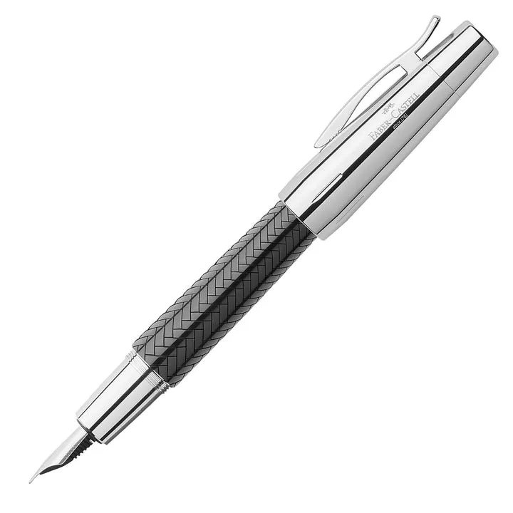 Faber-Castell E-motion Fountain Pen - Parquet Black CT M