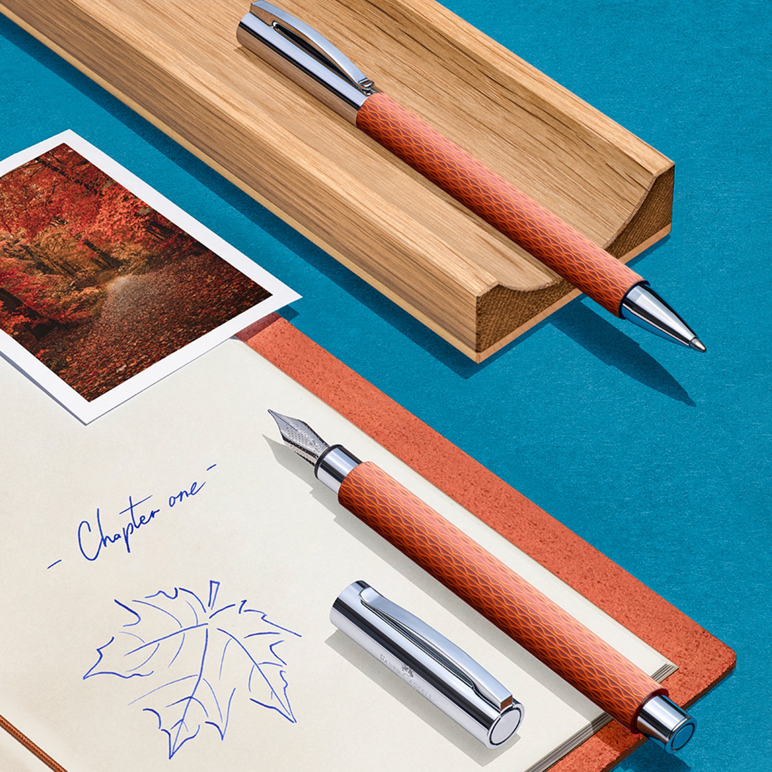 Faber-Castell Ambition Fountain Pen - OpArt Autumn Leaves CT B